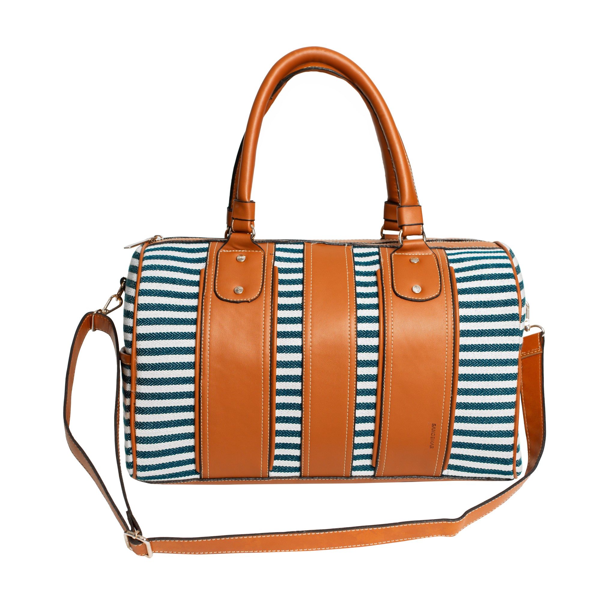 Riviera Weekender Bag Tan Blue