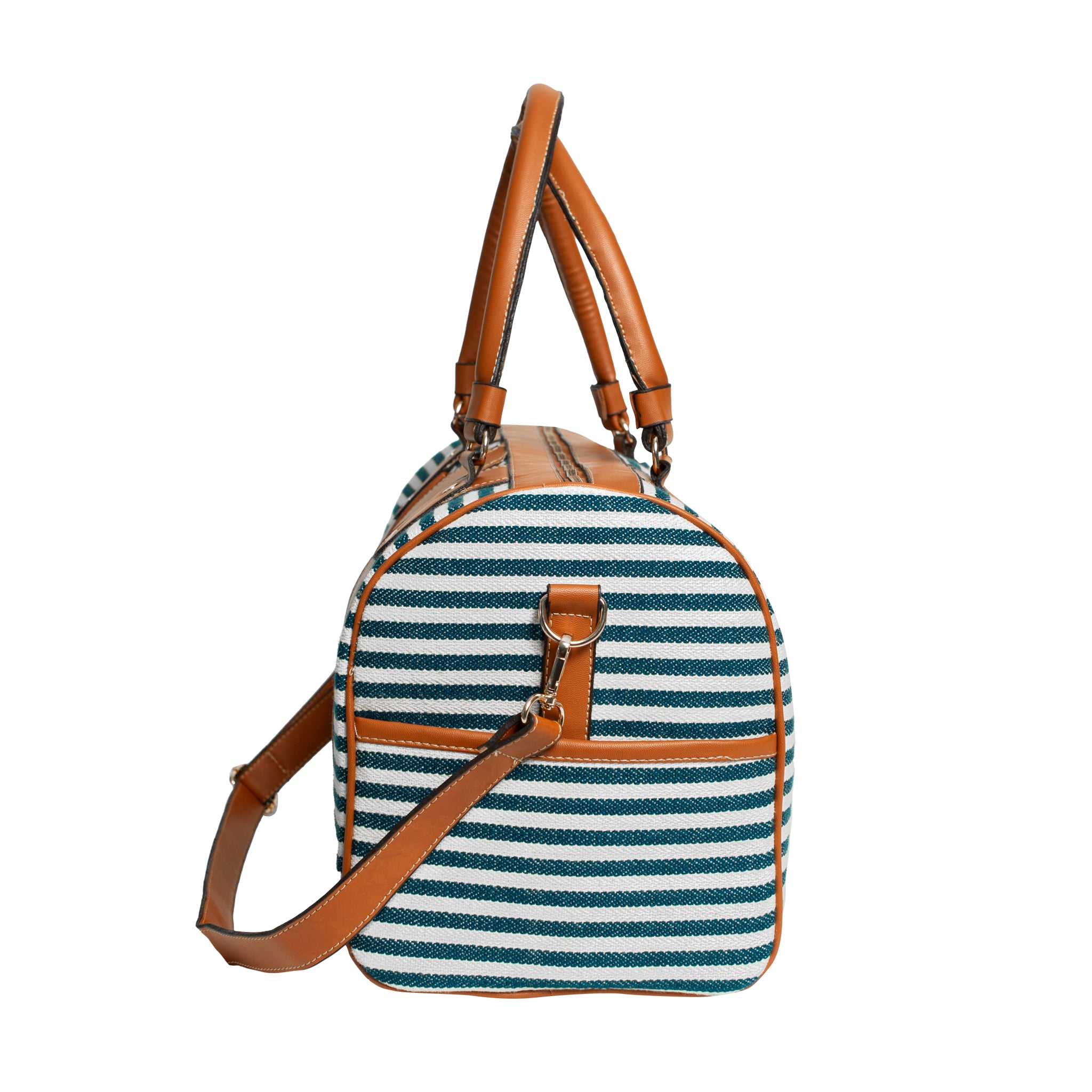 Riviera Weekender Bag Tan Blue