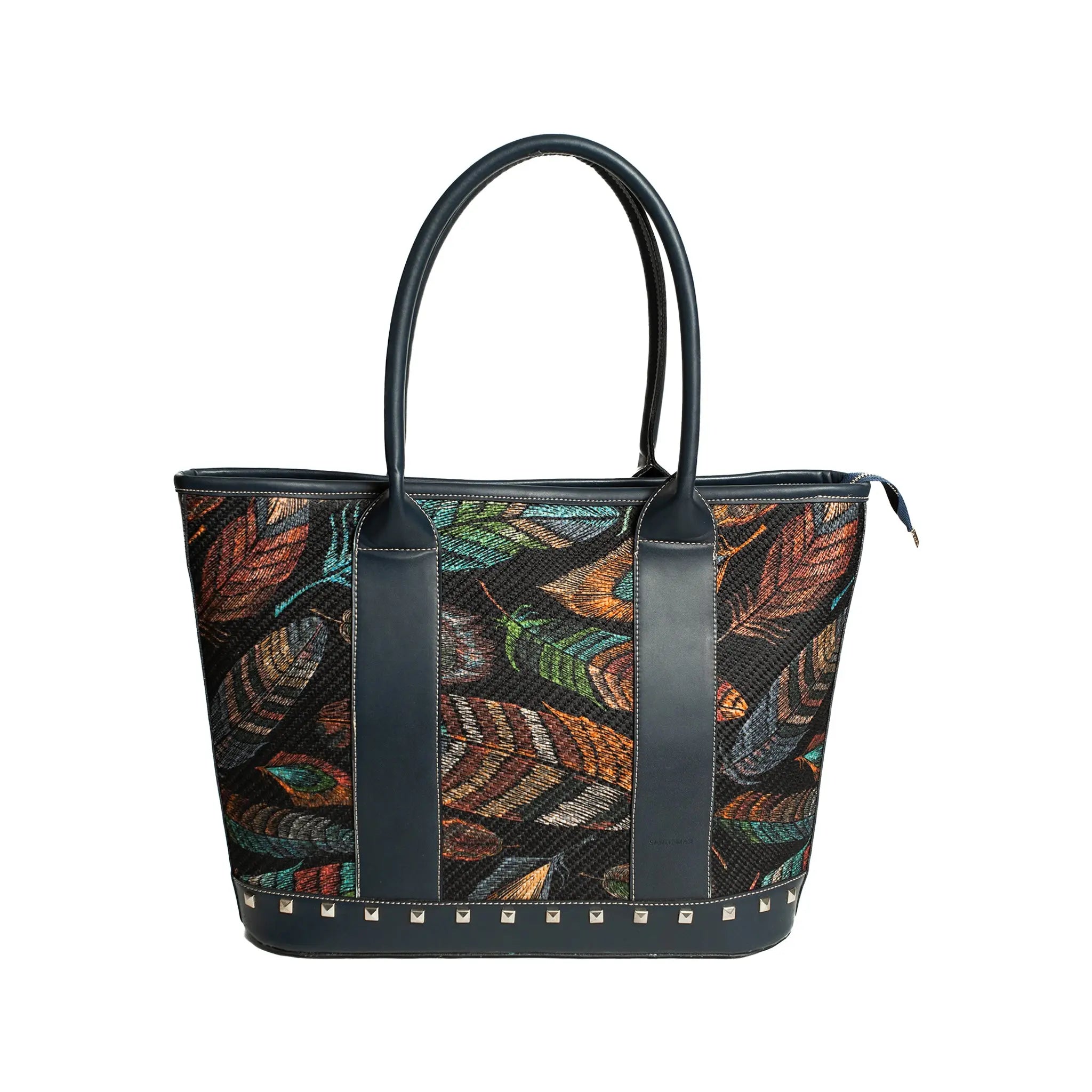 Holbox Tote Blue Feathers Sangre de Mar