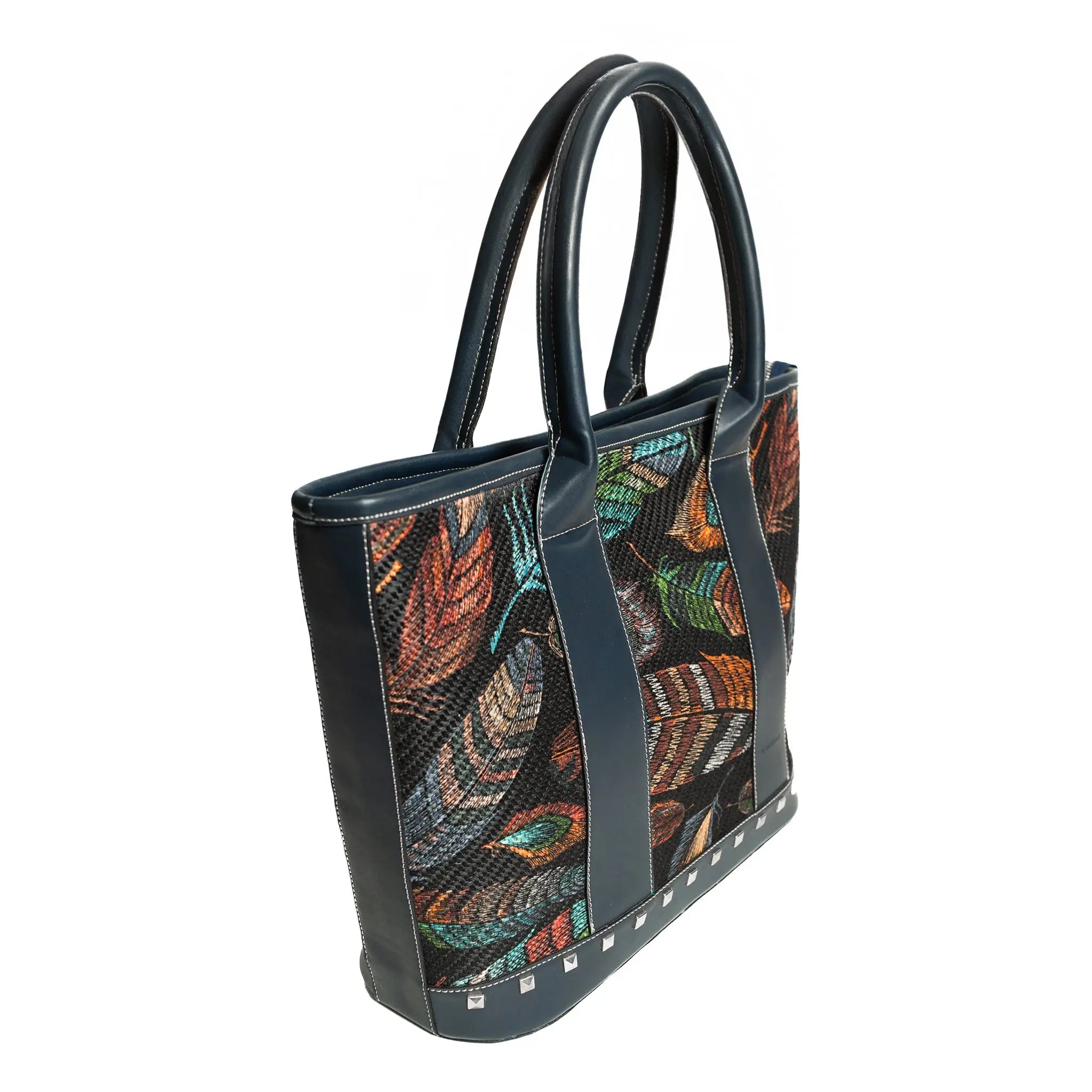 Holbox Tote Blue Feathers Sangre de Mar