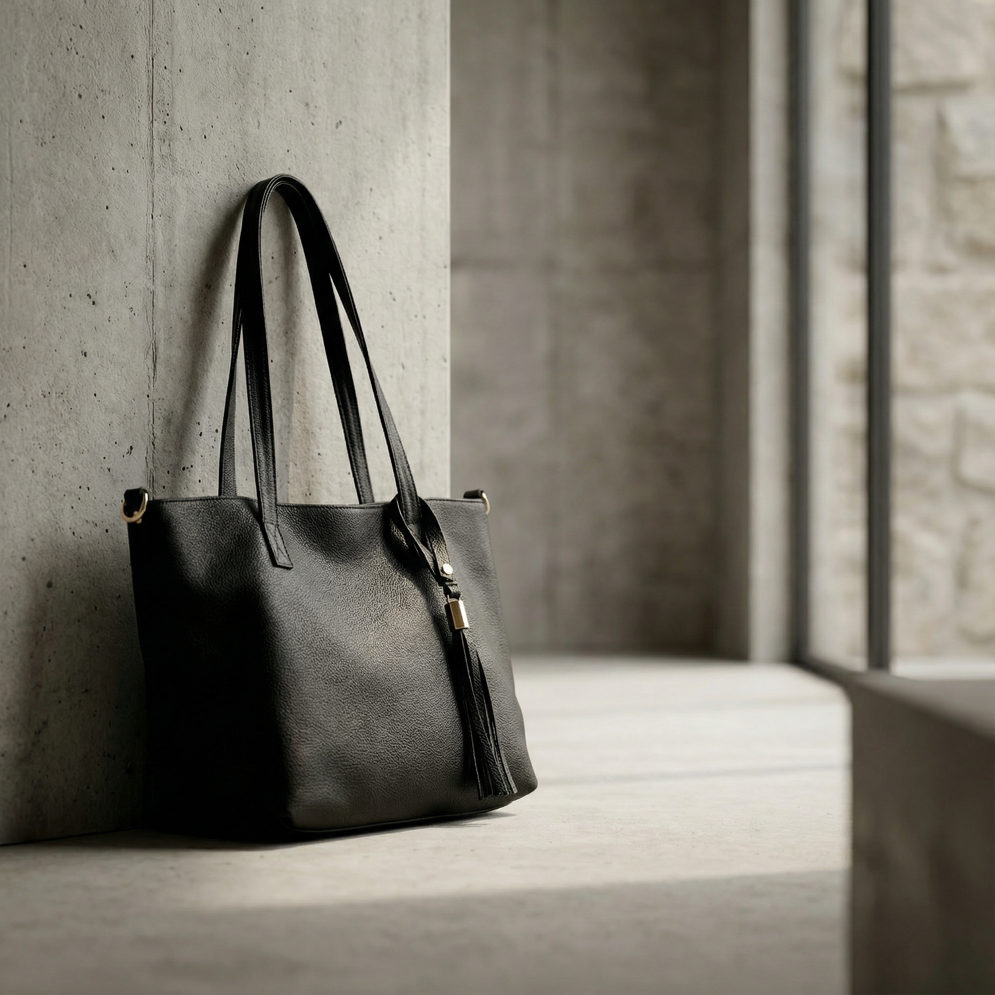 Atlantica Mini Tote Bag Premium Leather - Black