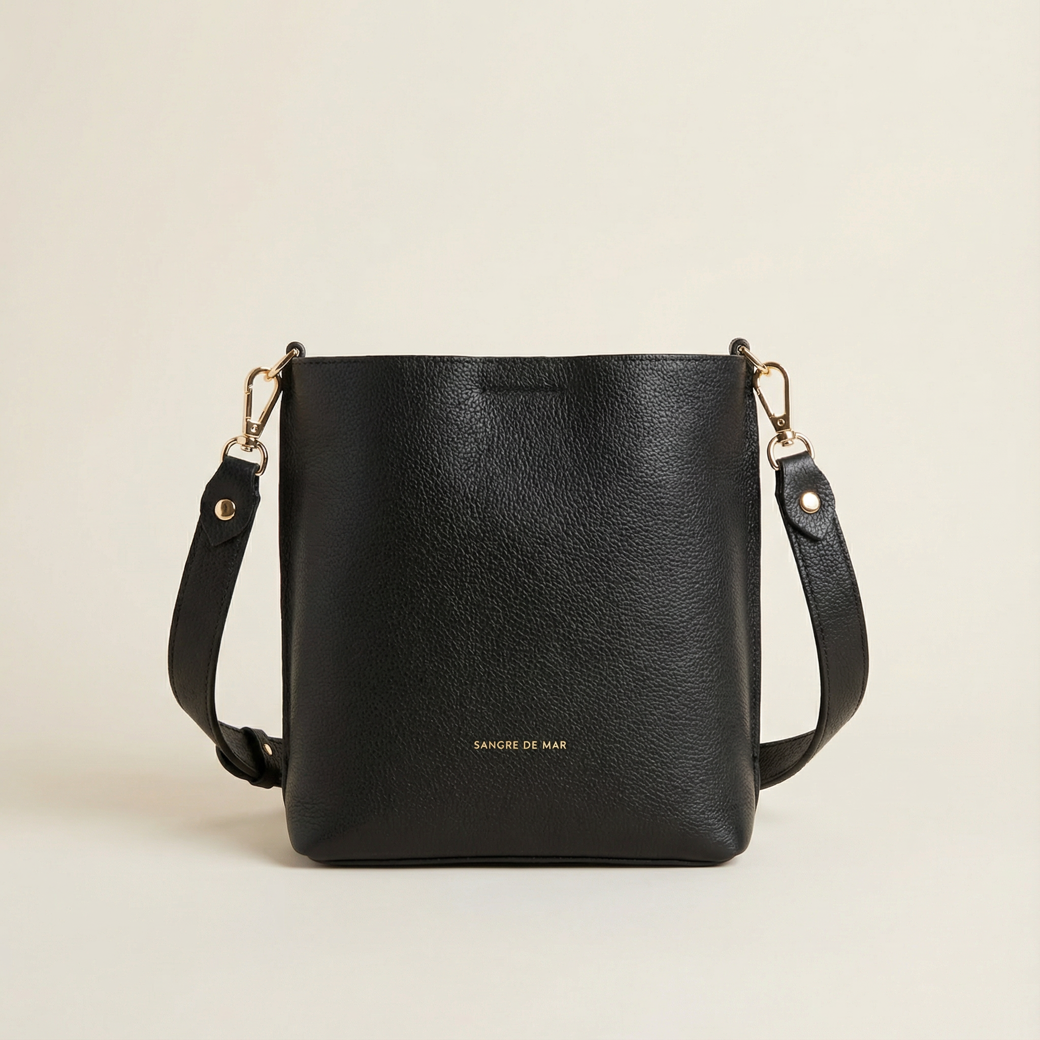 Marina Leather Shoulder Bag — Black