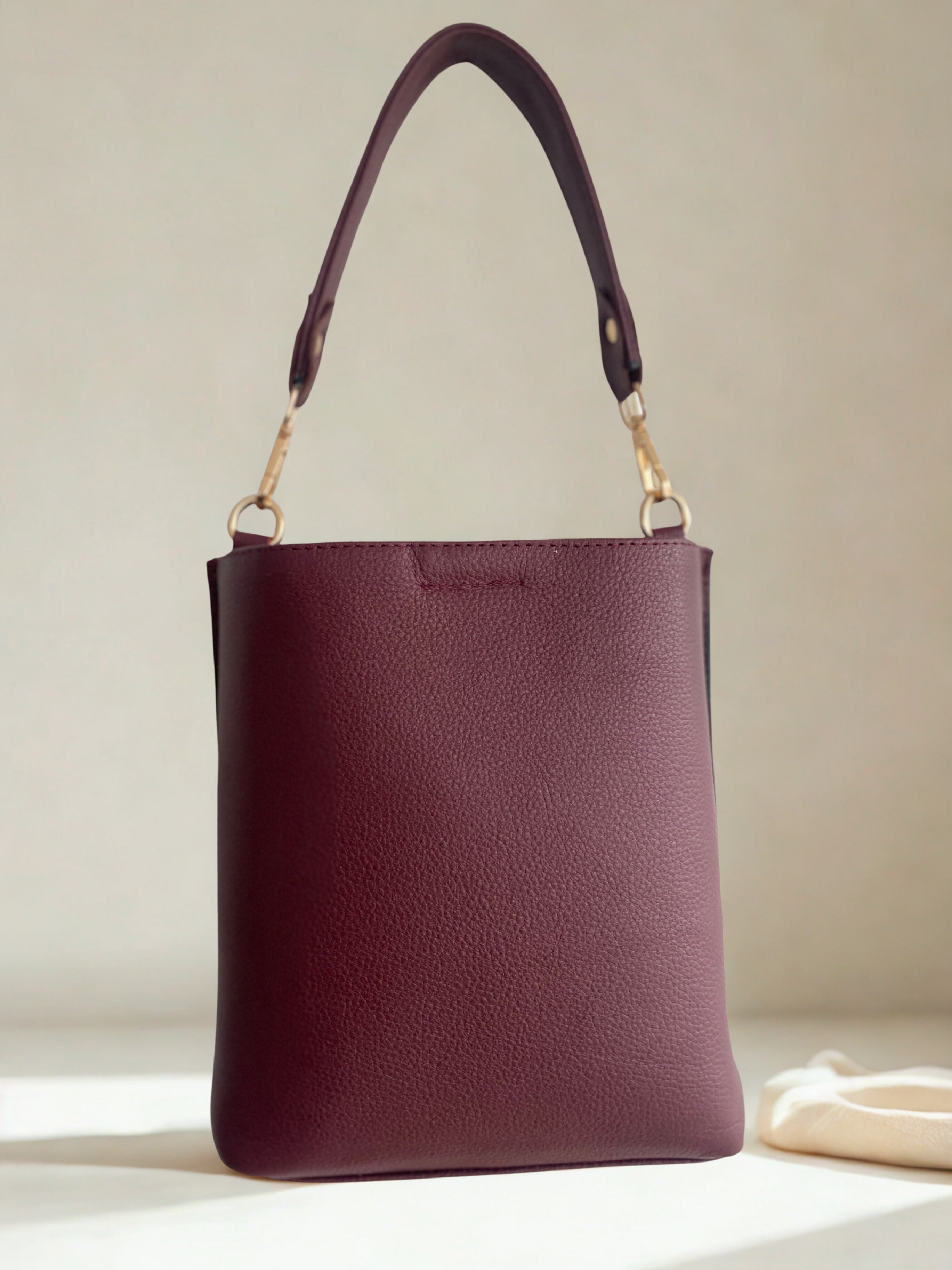 Marina Mini-Bucket Pebbled Leather
