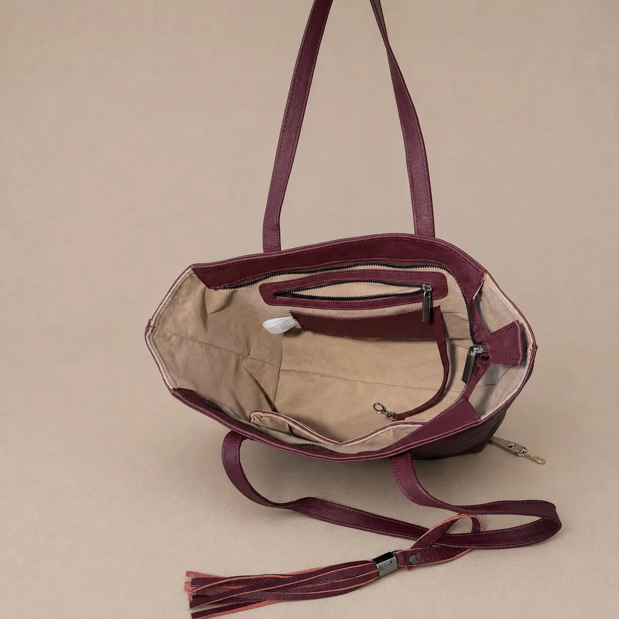 Marea Maxi Tote · Merlot Full-Grain Pebbled Leather Sangre de Mar