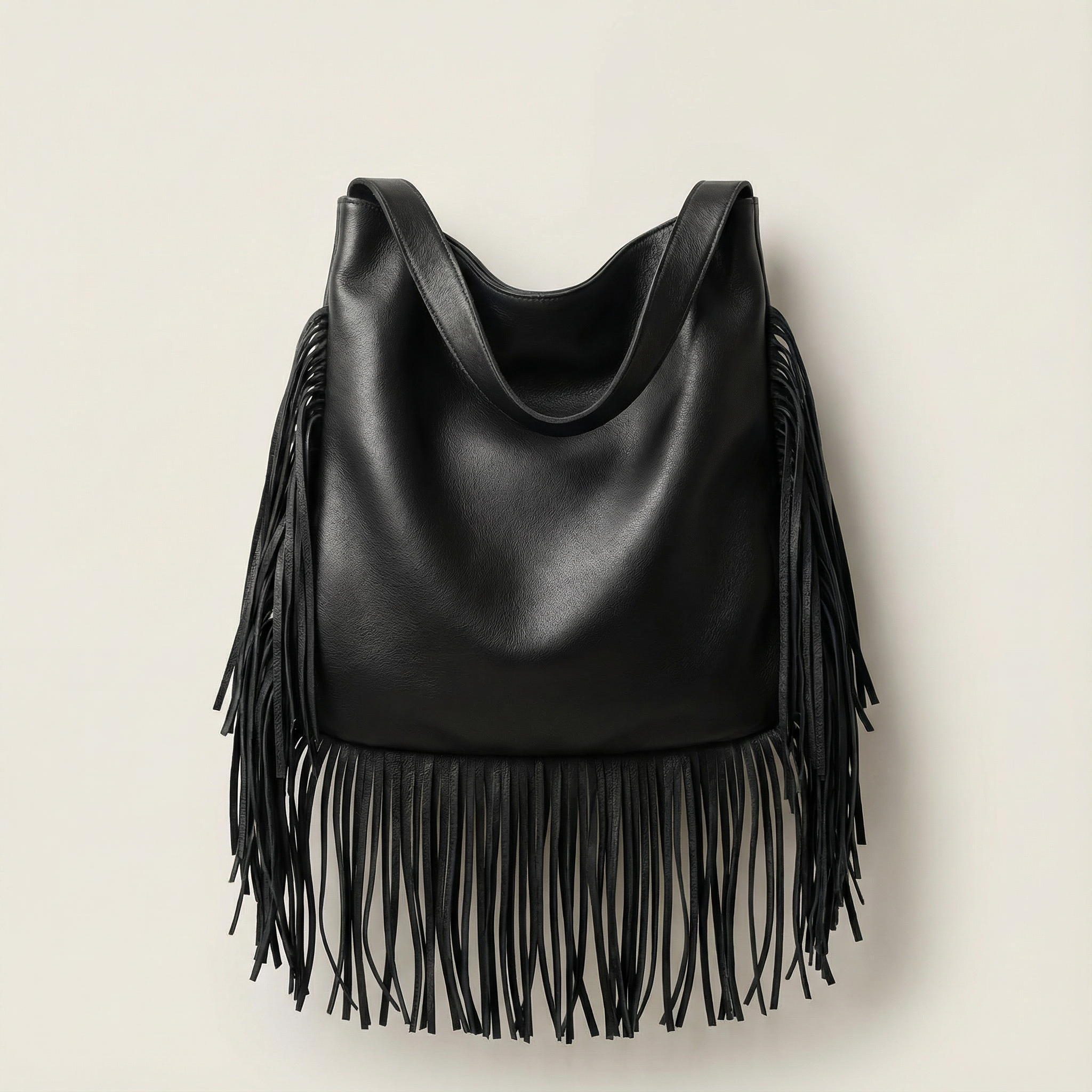 Bravia Black Hair-On Hide Fringe Tote