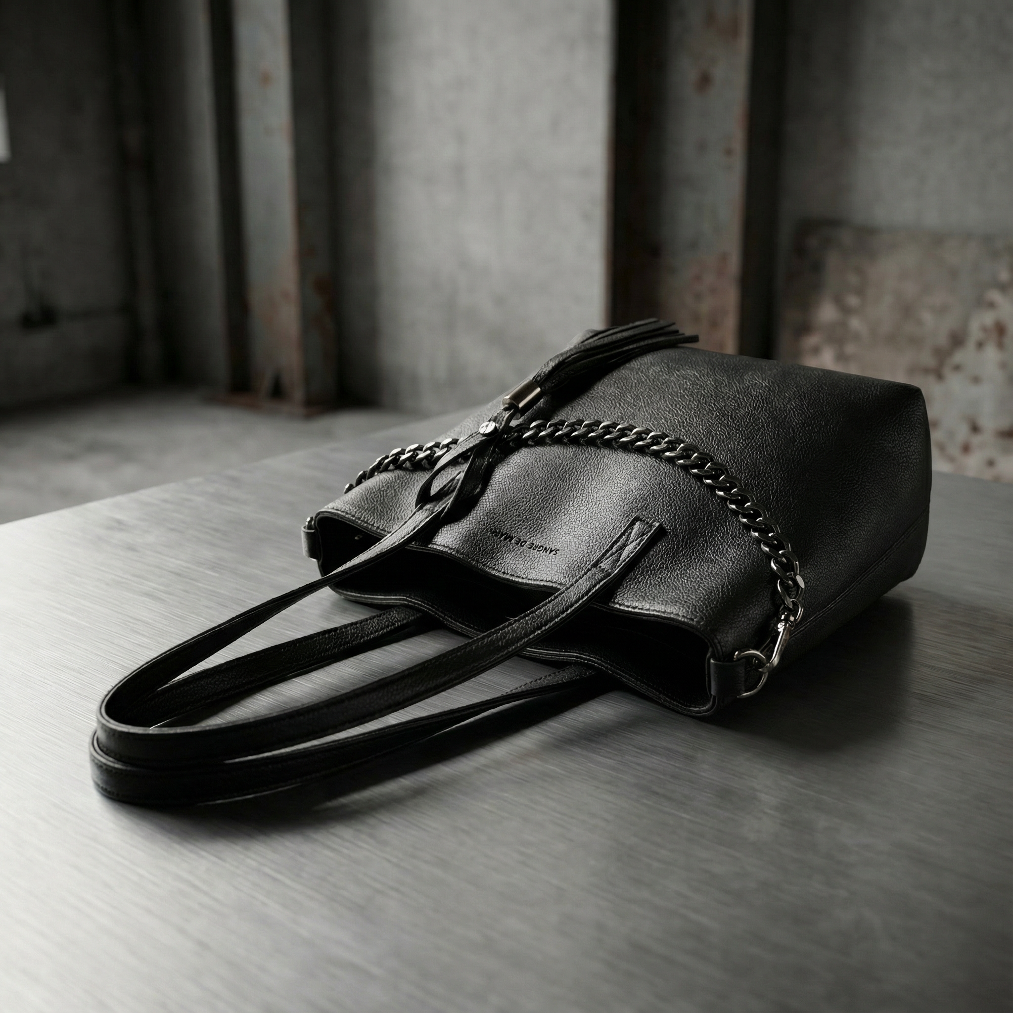 Atlantica Mini Tote Bag Premium Leather - Black