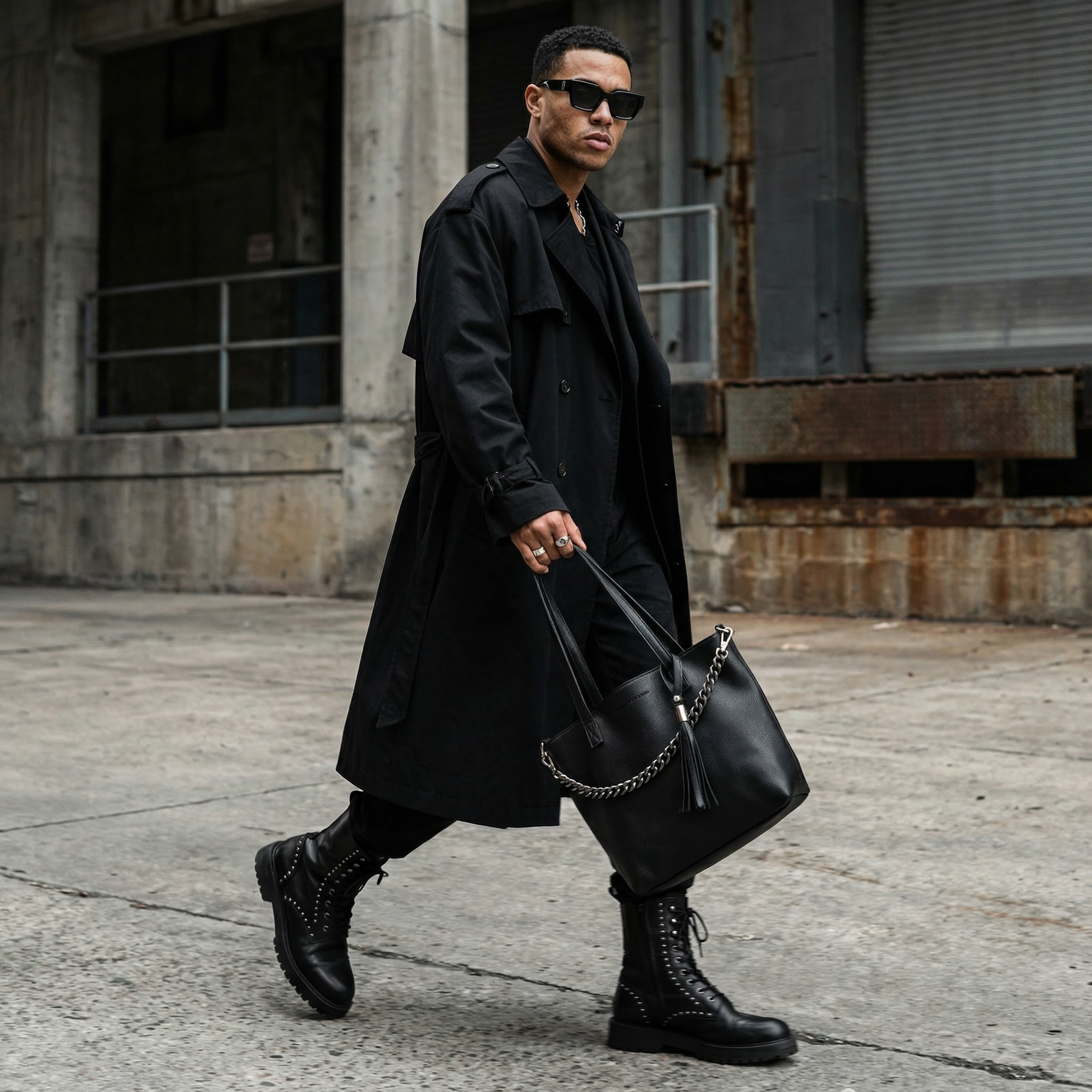 Atlantica Mini Tote Bag Premium Leather - Black